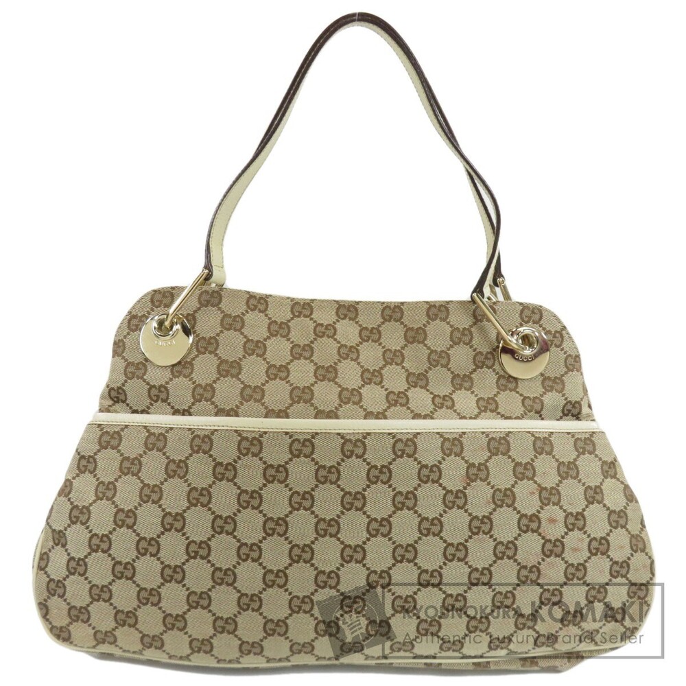 Gucci GG Canvas Eclipse Shoulder Bag Beige Brown